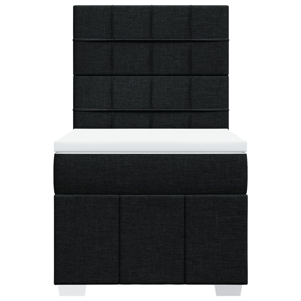 Boxspring met matras stof zwart 80x200 cm