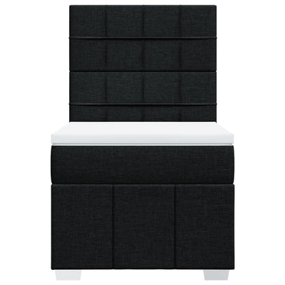 Boxspring met matras stof zwart 80x200 cm