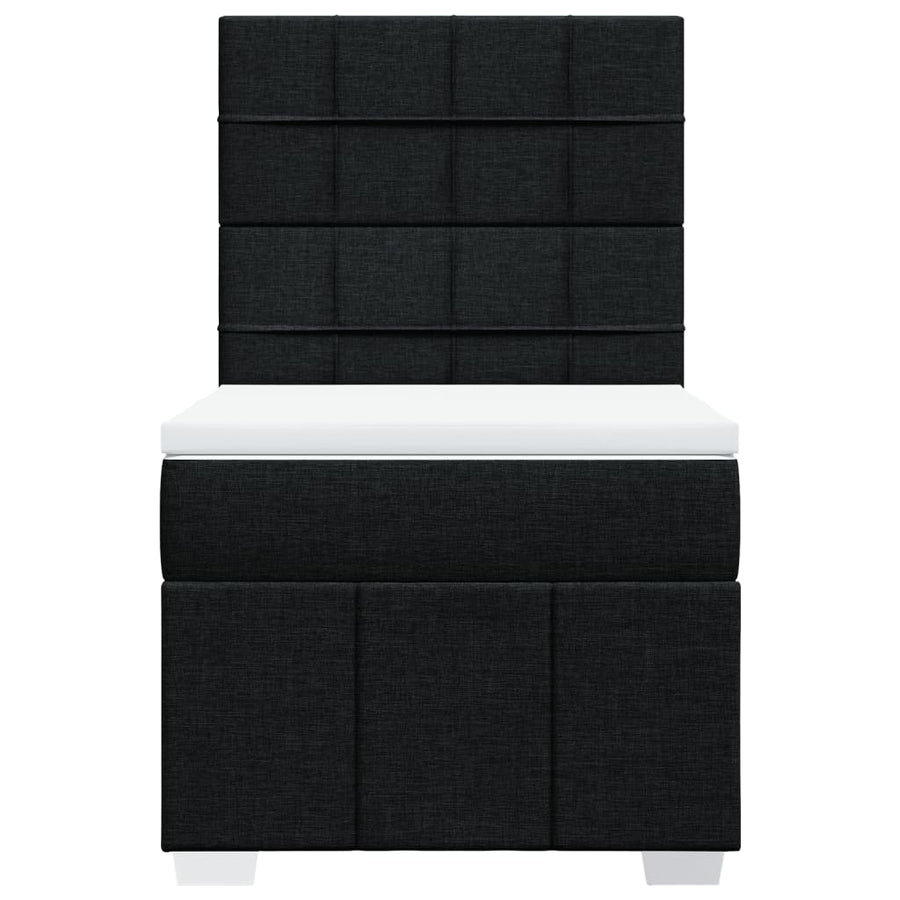 Boxspring met matras stof zwart 80x200 cm
