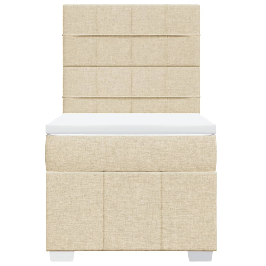 Boxspring met matras stof crèmekleurig 80x200 cm