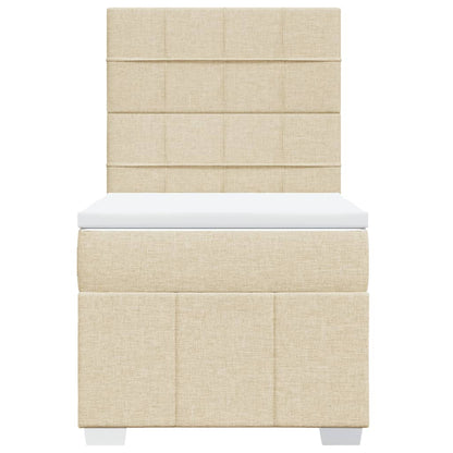 Boxspring met matras stof crèmekleurig 80x200 cm