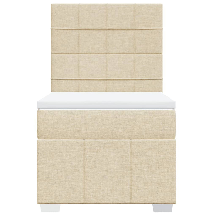 Boxspring met matras stof crèmekleurig 80x200 cm