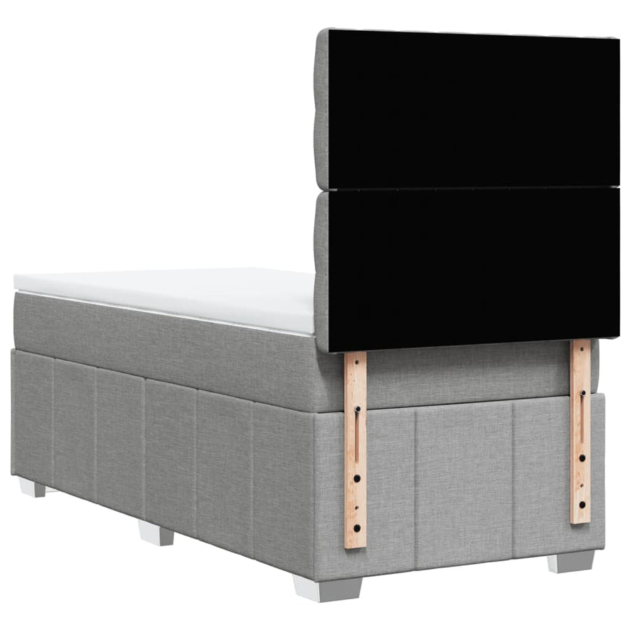 Boxspring met matras stof lichtgrijs 80x200 cm