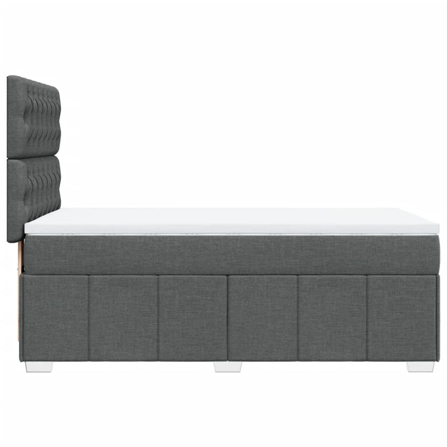 Boxspring met matras stof donkergrijs 80x200 cm
