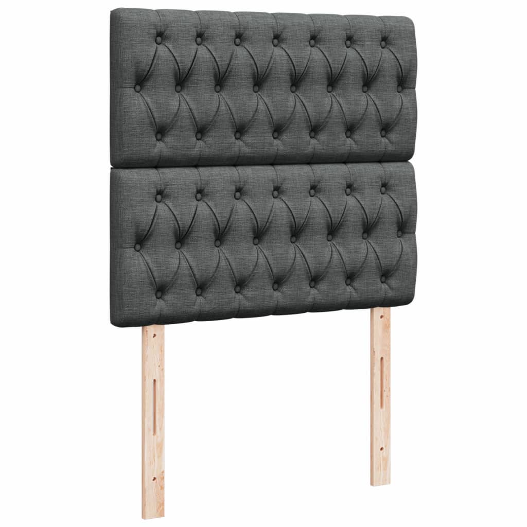 Boxspring met matras stof donkergrijs 80x200 cm