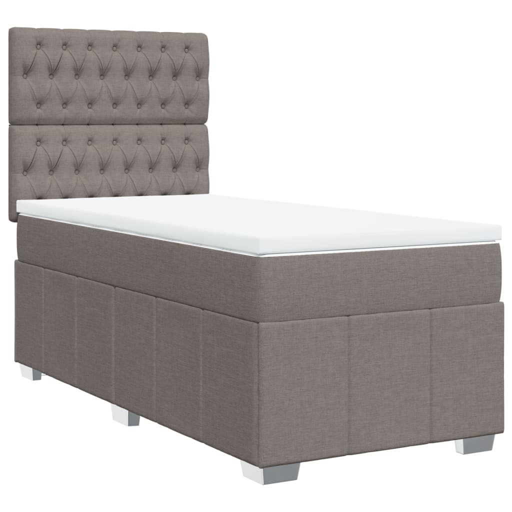 Boxspring met matras stof taupe 80x200 cm