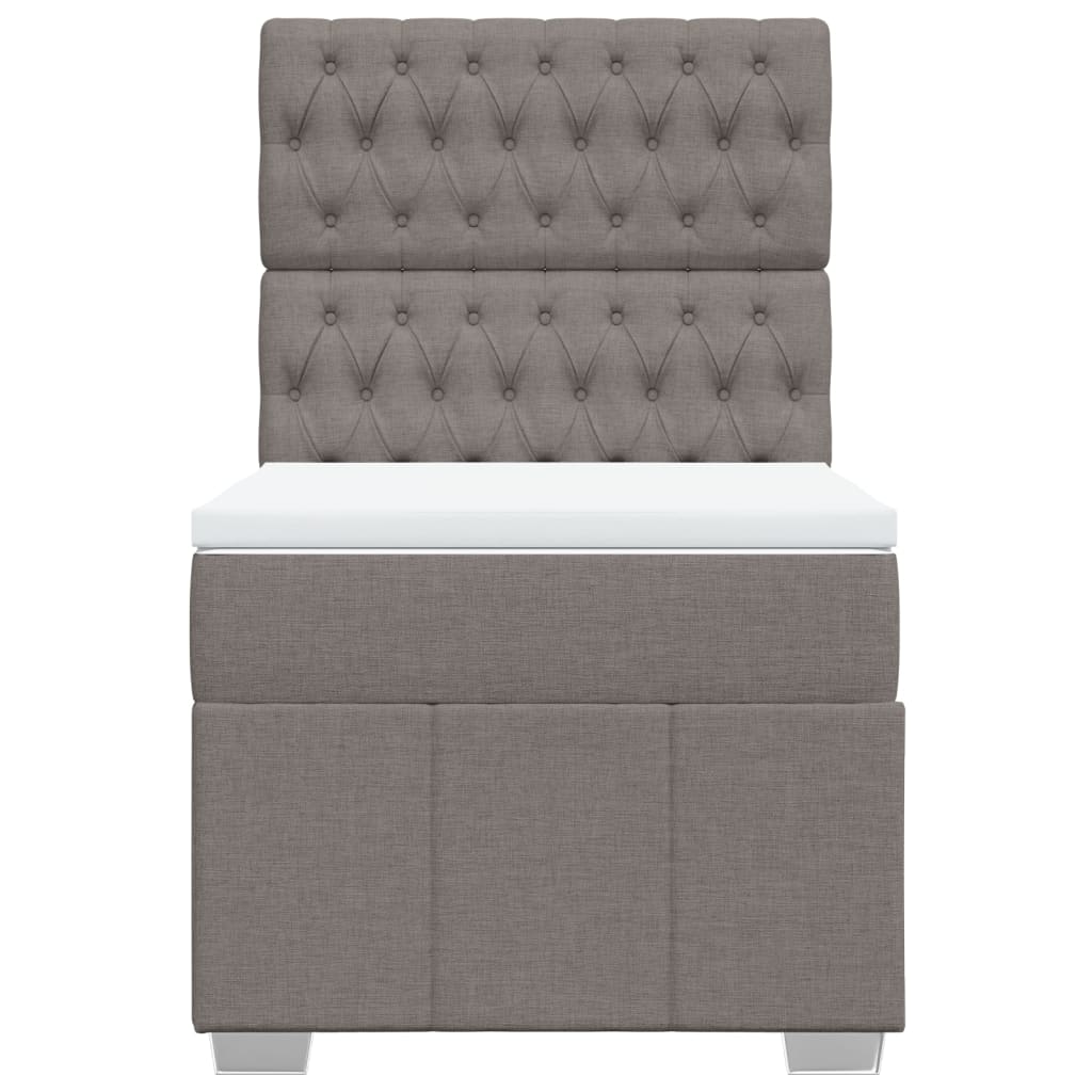 Boxspring met matras stof taupe 80x200 cm