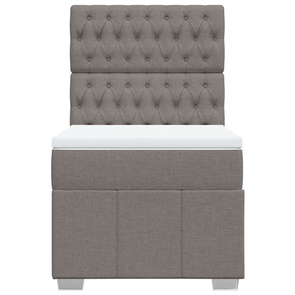 Boxspring met matras stof taupe 80x200 cm