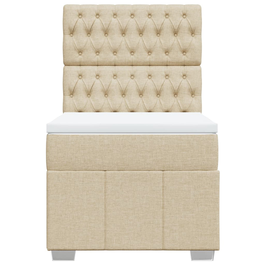Boxspring met matras stof crèmekleurig 80x200 cm