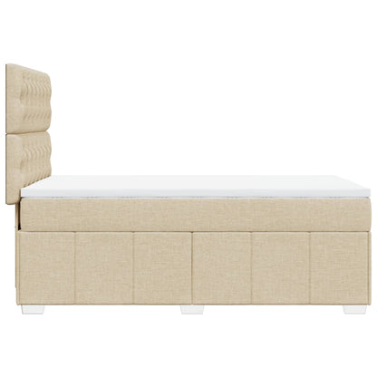 Boxspring met matras stof crèmekleurig 80x200 cm