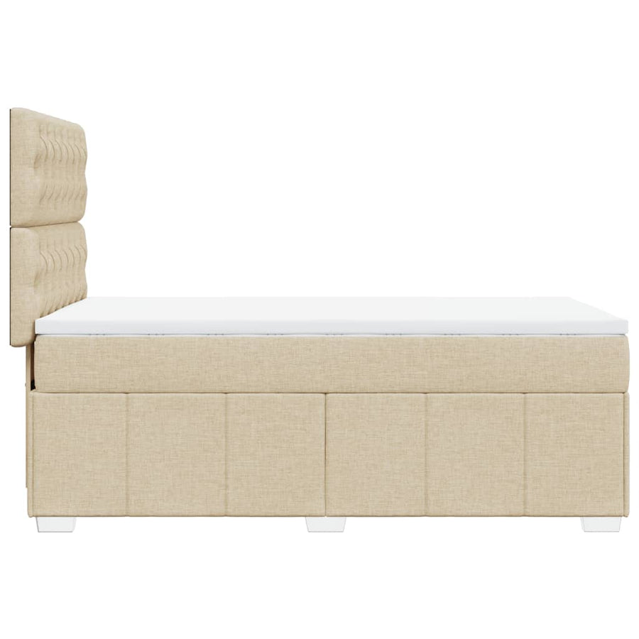 Boxspring met matras stof crèmekleurig 80x200 cm