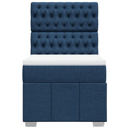Boxspring met matras stof blauw 80x200 cm