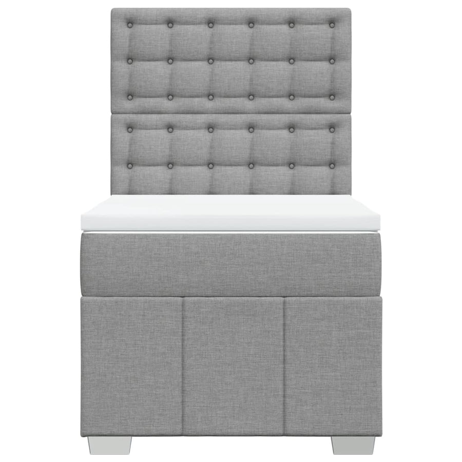 Boxspring met matras stof lichtgrijs 80x200 cm