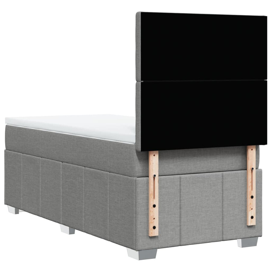 Boxspring met matras stof lichtgrijs 80x200 cm