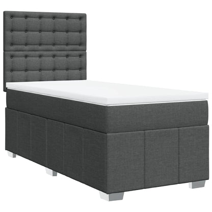 Boxspring met matras stof donkergrijs 80x200 cm