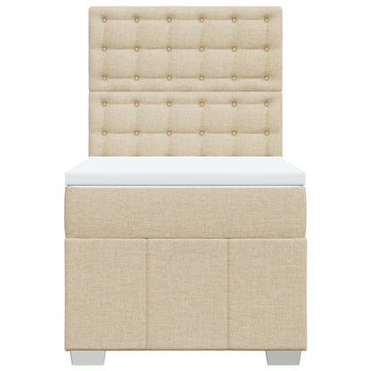 Boxspring met matras stof crèmekleurig 80x200 cm