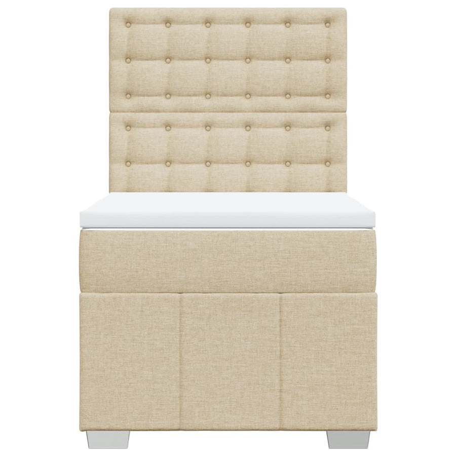 Boxspring met matras stof crèmekleurig 80x200 cm
