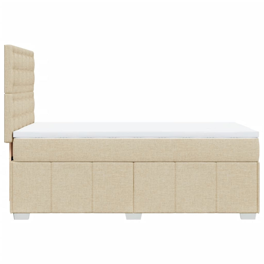 Boxspring met matras stof crèmekleurig 80x200 cm