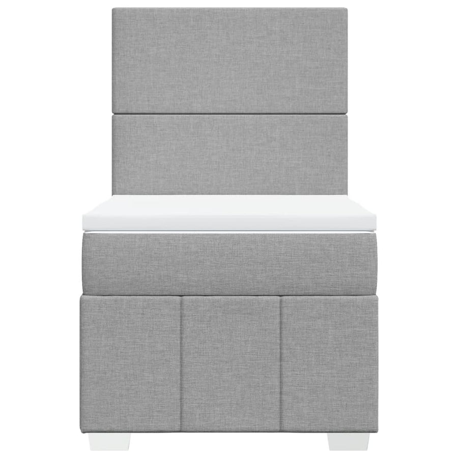 Boxspring met matras stof lichtgrijs 90x190 cm
