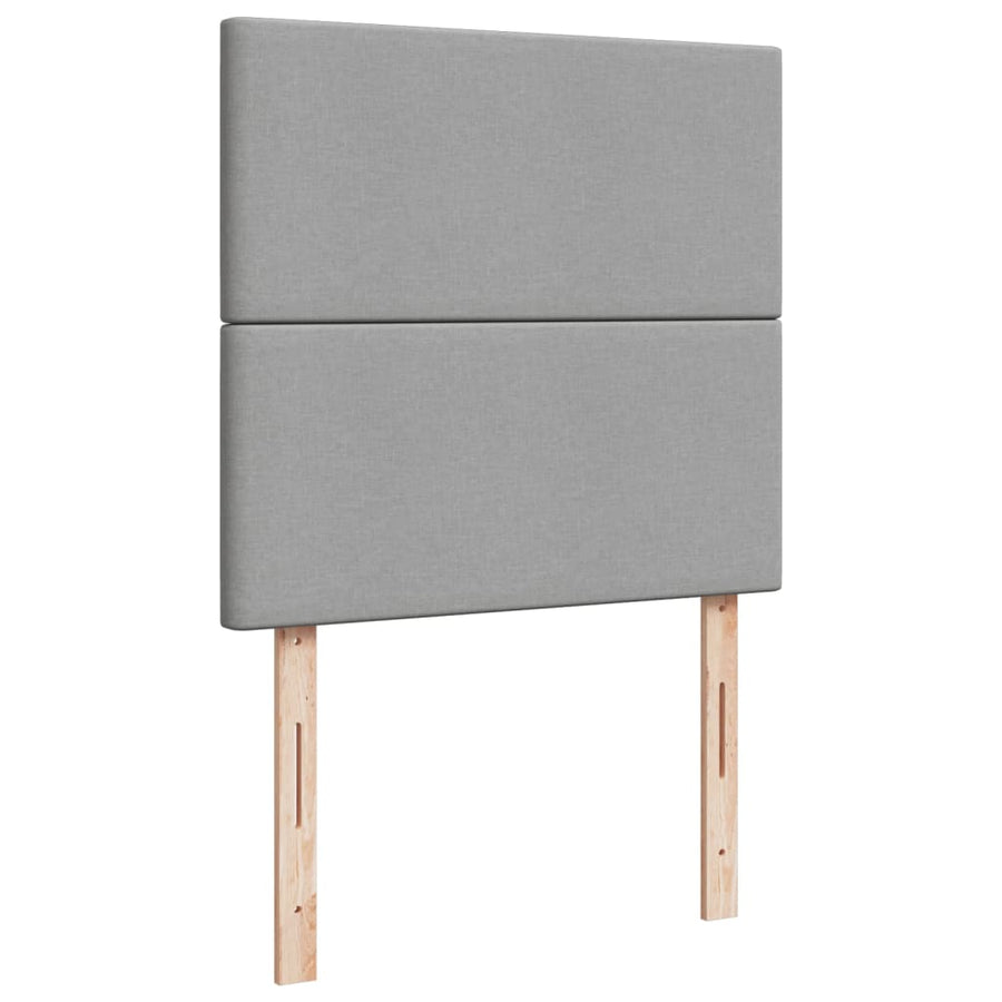 Boxspring met matras stof lichtgrijs 90x190 cm