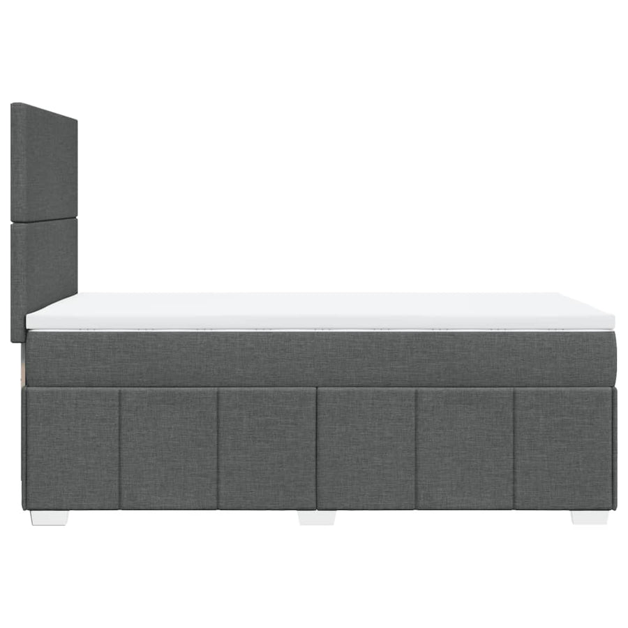 Boxspring met matras stof donkergrijs 90x190 cm