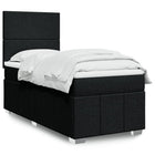 Box spring with black fabric mattress 90x190 cm