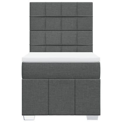 Boxspring met matras stof donkergrijs 90x190 cm