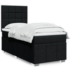 Box spring with black fabric mattress 90x190 cm