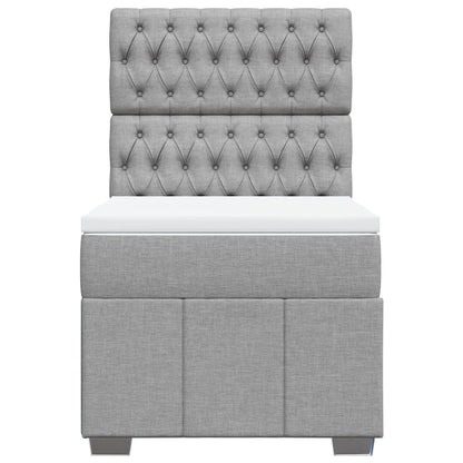 Boxspring met matras stof lichtgrijs 90x190 cm