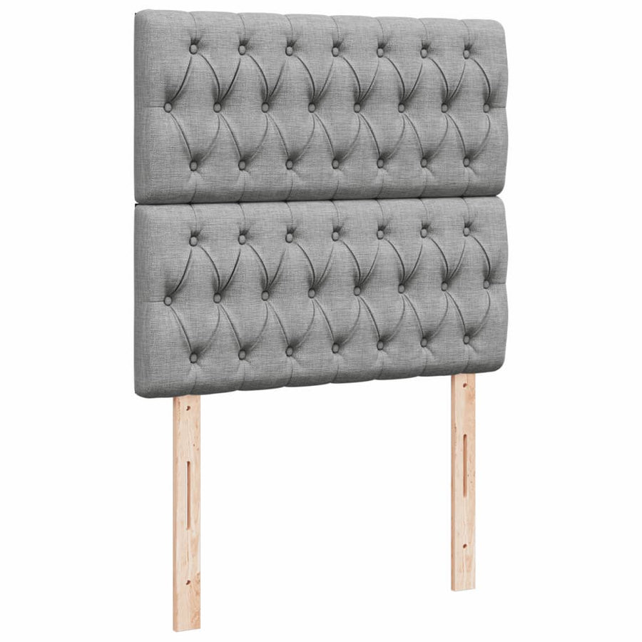 Boxspring met matras stof lichtgrijs 90x190 cm