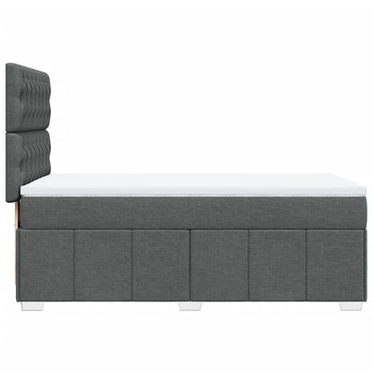 Boxspring met matras stof donkergrijs 90x190 cm
