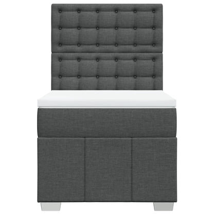Boxspring met matras stof donkergrijs 90x190 cm
