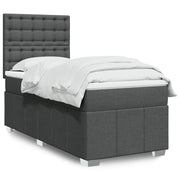 Boxspring 90x190 cm donkergrijs met matras