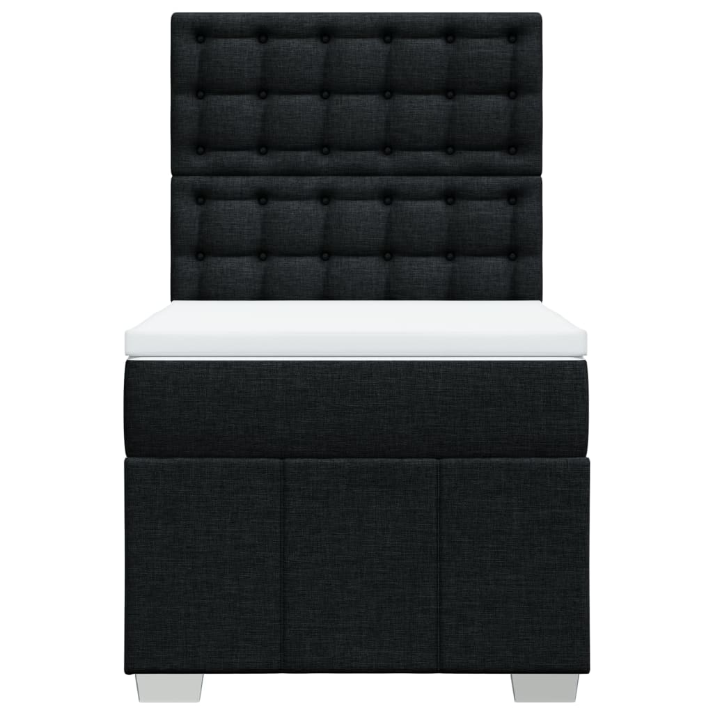 Boxspring met matras stof zwart 90x190 cm