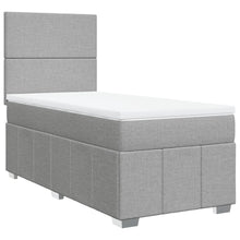 Boxspring met matras stof lichtgrijs 90x200 cm