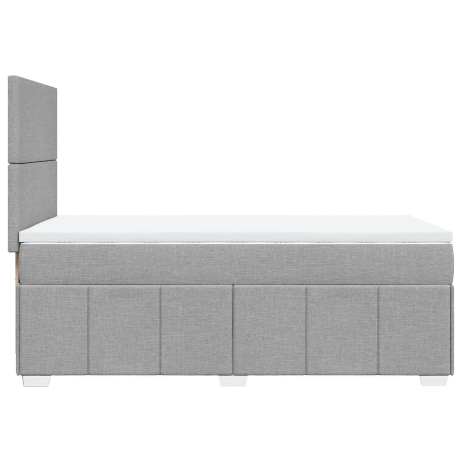 Boxspring met matras stof lichtgrijs 90x200 cm