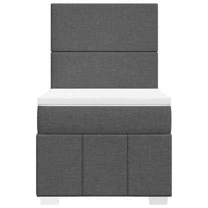 Boxspring met matras stof donkergrijs 90x200 cm