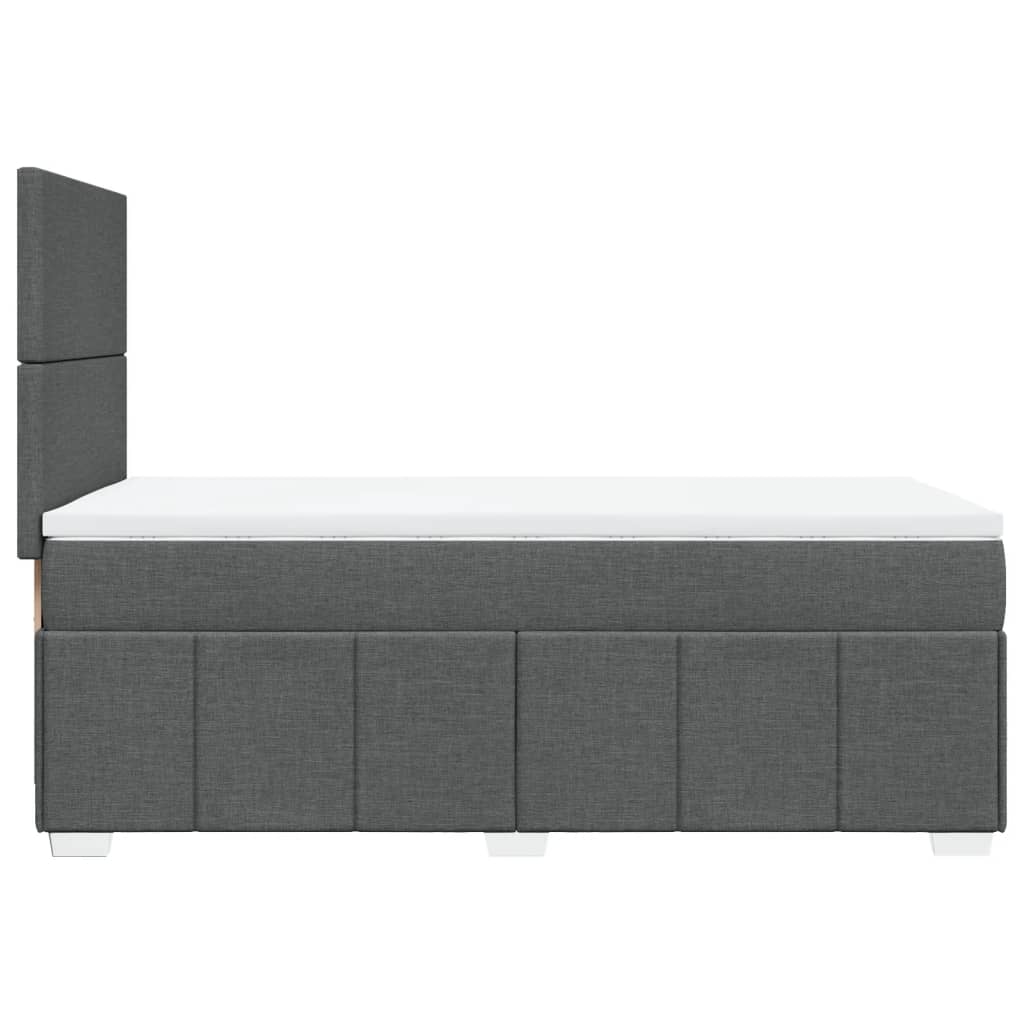 Boxspring met matras stof donkergrijs 90x200 cm