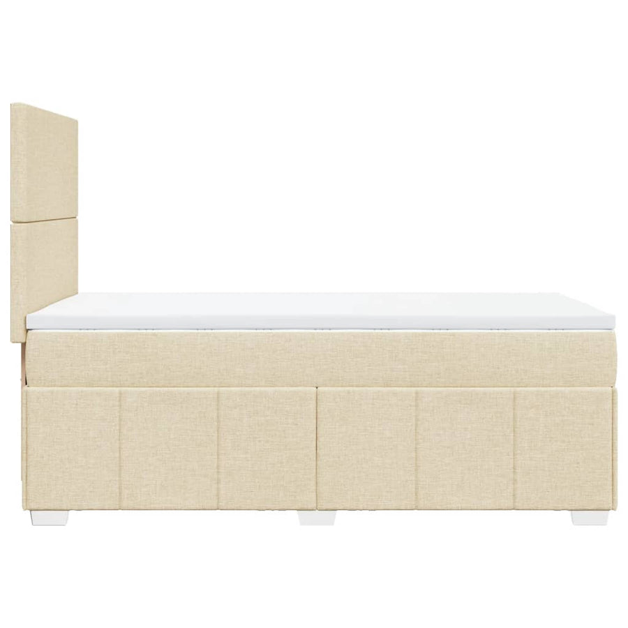 Boxspring met matras stof crèmekleurig 90x200 cm