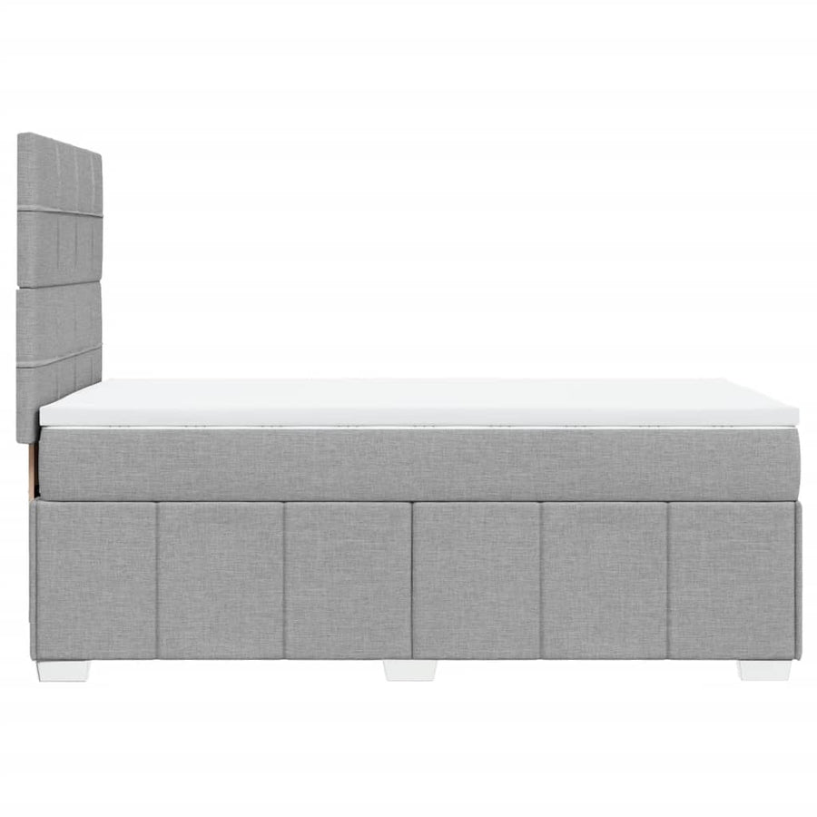Boxspring met matras stof lichtgrijs 90x200 cm
