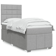 Boxspring 90x200 cm lichtgrijs met pocketveringmatras