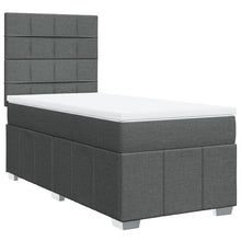 Boxspring met matras stof donkergrijs 90x200 cm