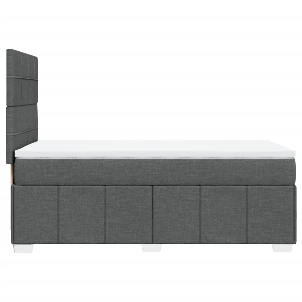 Boxspring met matras stof donkergrijs 90x200 cm