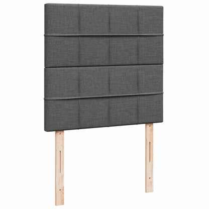 Boxspring met matras stof donkergrijs 90x200 cm