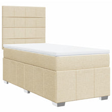 Boxspring met matras stof crèmekleurig 90x200 cm