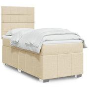 Boxspring 90x200 cm crèmekleurig stof