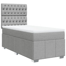 Boxspring met matras stof lichtgrijs 90x200 cm