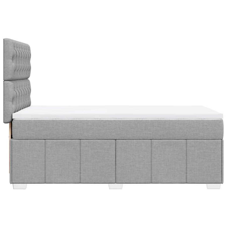 Boxspring met matras stof lichtgrijs 90x200 cm