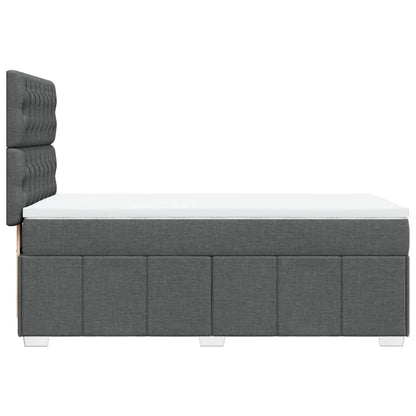 Boxspring met matras stof donkergrijs 90x200 cm
