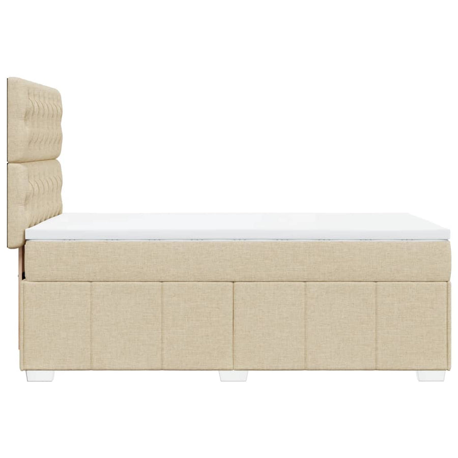 Boxspring met matras stof crèmekleurig 90x200 cm